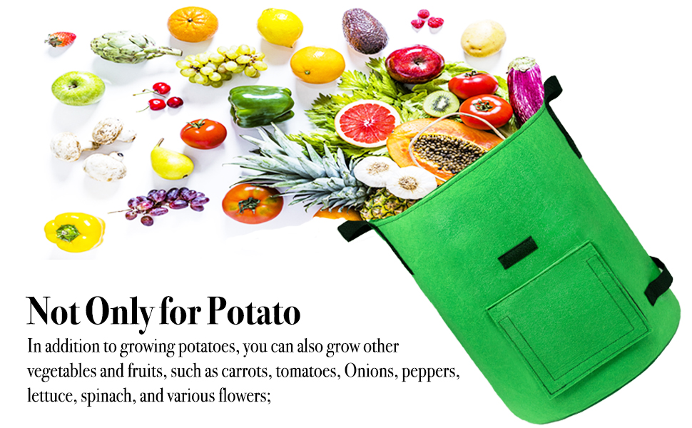 kopotma 5Packs Colorful 10 Gallon Potato Grow Bags for