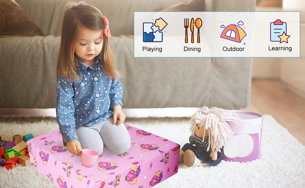 Toddler Booster Seat for Dining Table, Washable Thick Strong Support Portable