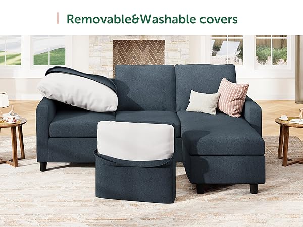 Amazon.com: HONBAY Convertible Sectional Sofa, L Shaped