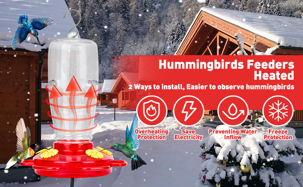 hummingbirds feeders heated