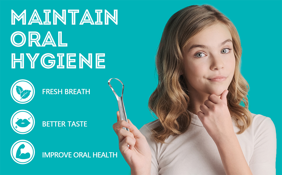 EZ COZY 2 Pack Tongue Scraper, Reduce Bad Breath, Stainless