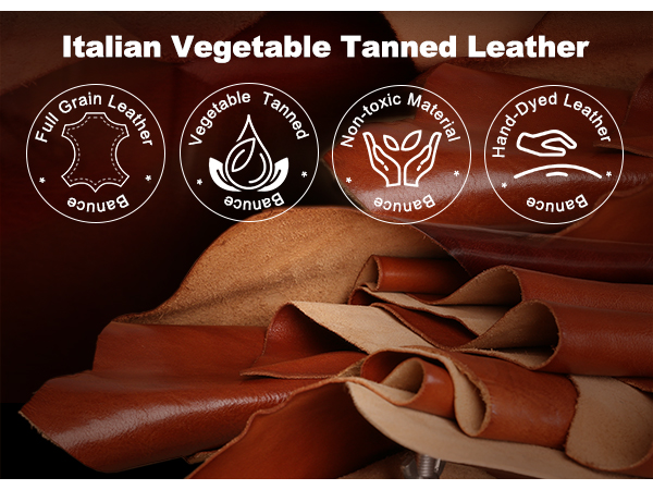 banuce vintage italian full grain leather briefcase for men attache brief case brown