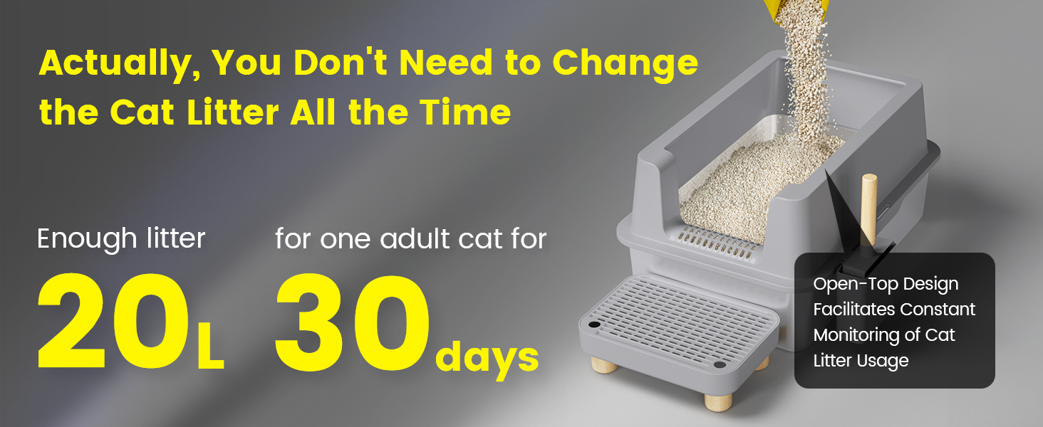 Litter box cat steel stainless extra large lid metal high sides scoop kitty cleaning xl pet jumbo