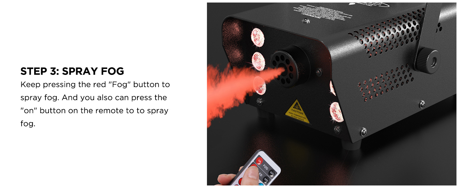 Sunolga Halloween Fog Machine, 6 Stage LED Lights with 12