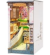 Rolife DIY Book Nook Kit 3D Wooden Puzzle, Bookshelf Insert Decor with LED DIY Bookend Diorama Mi...