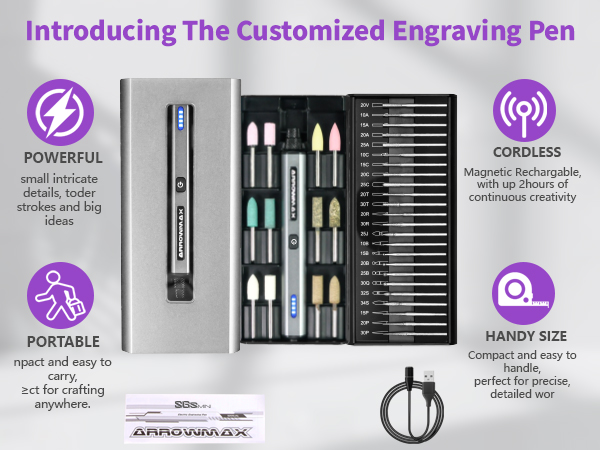 Amazon.com: AM ARROWMAX Mini Engraving Pen, Cordless Rotary