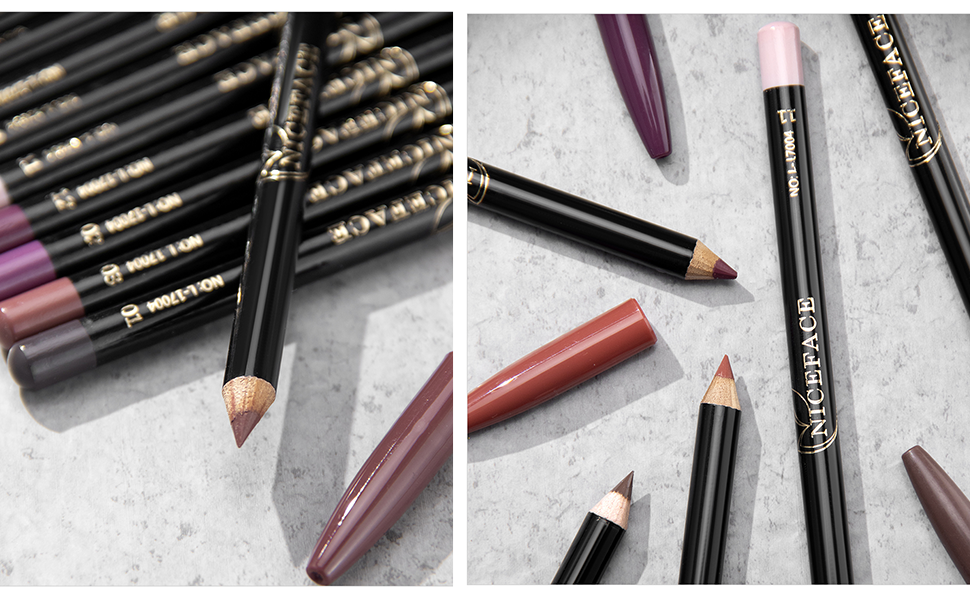 NALACAL Lip Liner Pencil Set, 12 Assorted Lip Liner Colors Matte Lip Liner Set High Pigmented Lip Liner Smooth Lip Liner Pencils Soft Lip Liner Pens Precise Lip Liner Set Long Lasting Lip Liner 10 Lip Liner Pencil