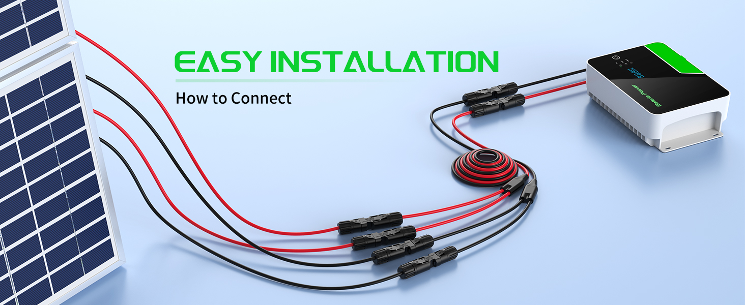 Amazon.com: Bateria Power Y-Branch Solar Connectors Extension Cable, 10 ...