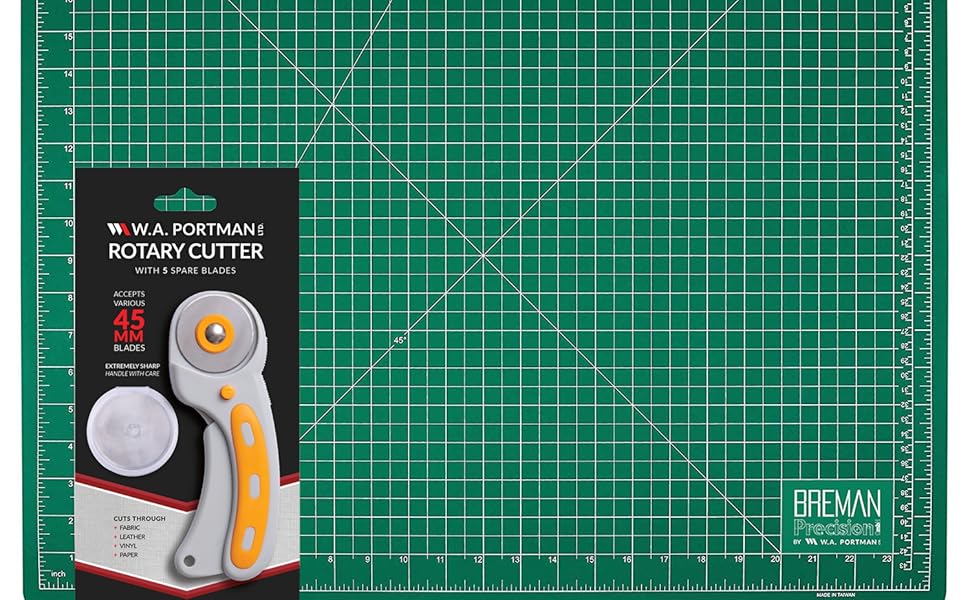 WA Portman Self Healing Cutting Mat and Rotary Cutter Set