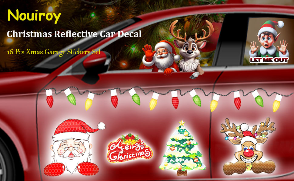 Nouiroy Christmas Car Decals Reindeer Sticker,Christmas
