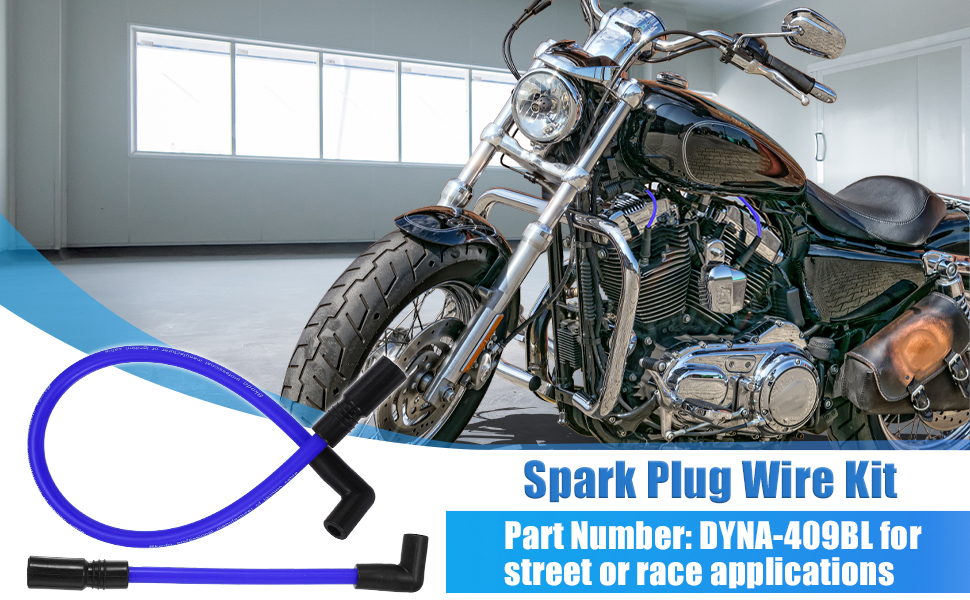 Motoforti 2 Pcs 10.4mm 10mm Spark Plug Wire Kit for Harley