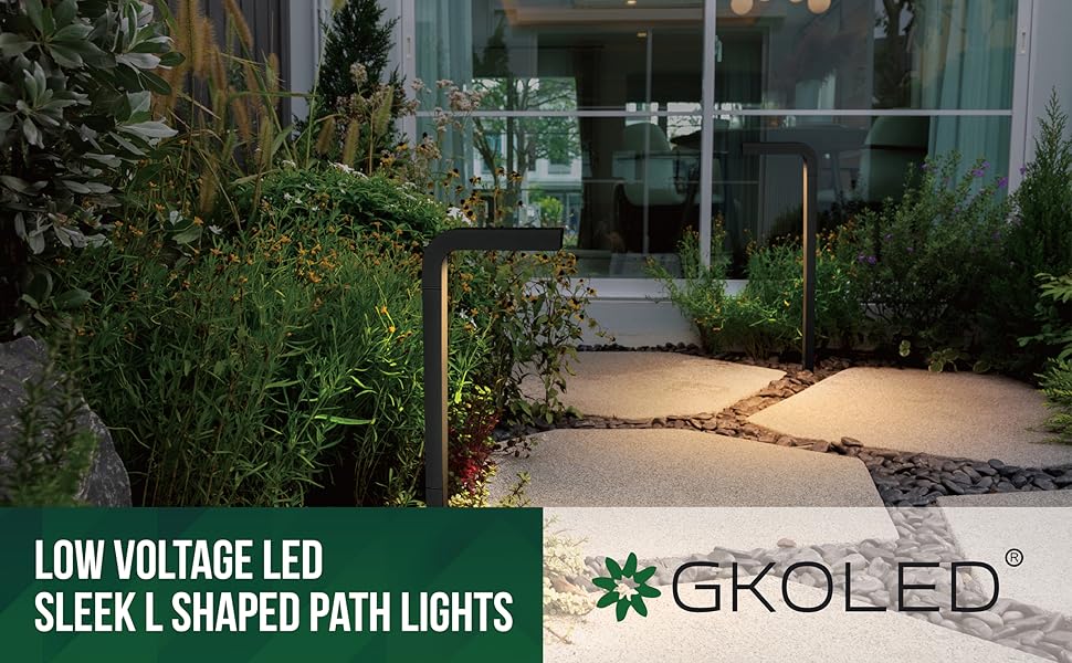 GKOLED Low Voltage Landscape Lights, Outdoor LED Path Lights, 3W 915V AC/DC Garden Lights for