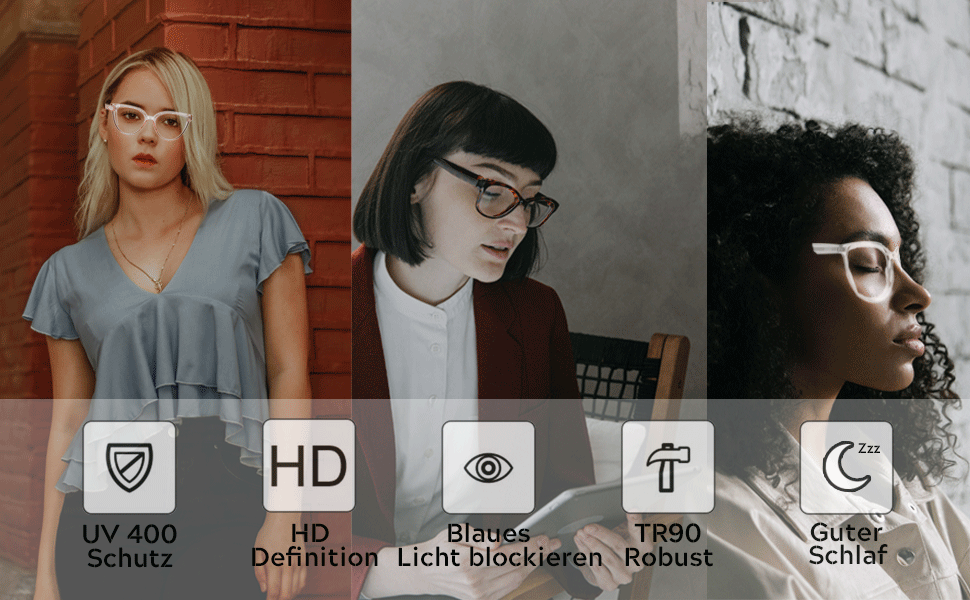 Klassische Lesebrille mit blauem Licht