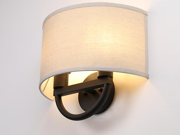 JIMUBEAM Industrial 2-Lights Wall Sconce Fixtures with Linen