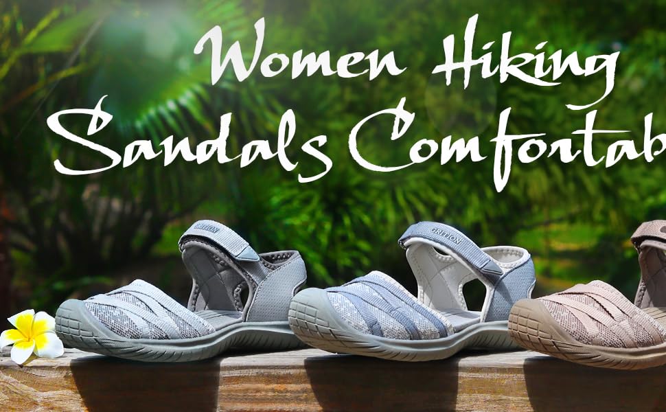 GRITION Hiking Sandals Women Comfortable, Closed Toe Lightweight Outdoor Athtletic Sports