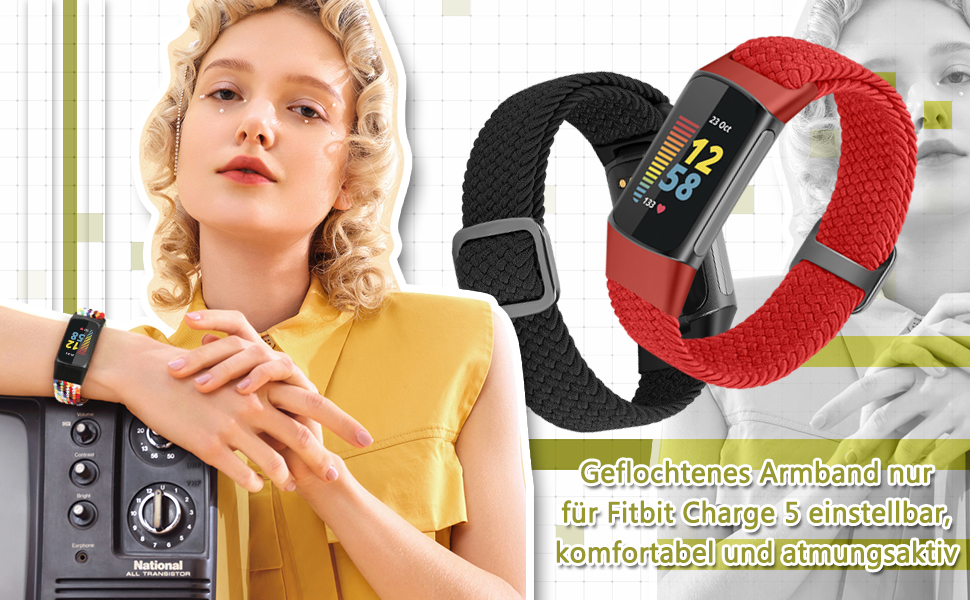 Fitbit Charge 5 geflochtenes Nylonarmband