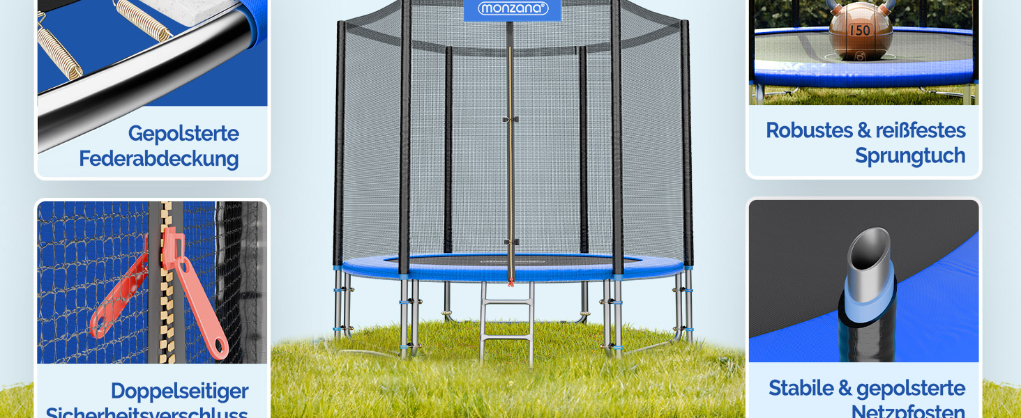 Monzana® Trampolin Ø 183 cm TÜV SÜD GS Zertifiziert für Kinder Gartentrampolin - inkl. Sicherheitsnetz, Leiter & Zubehör C084970d Be99 423c B486 8ffcc3138639. CR0,0,1464,600 PT0 SX1464 V1