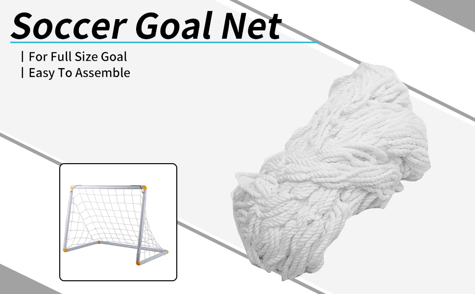 VGEBY Soccer Goal Net, Full Size, 6 x 4ft / 8 x 6ft / 12 x