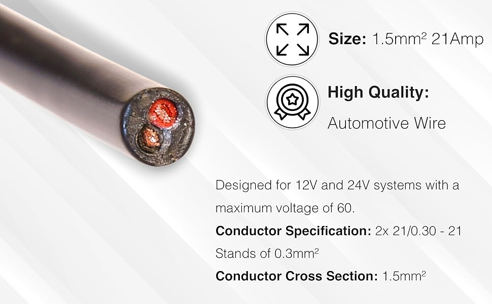 12v 21 amp cable