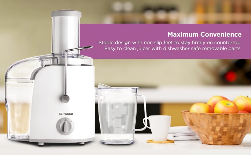 Kenwood Juicer 800W Juice Extractor with 75mm Wide Feed Tube, 2 Speed