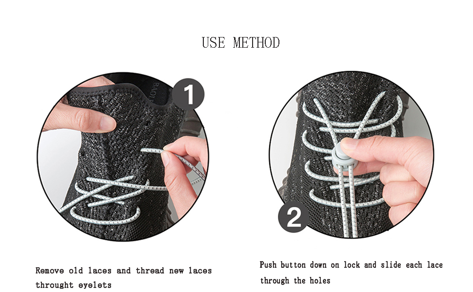 Spolife 1/2 Pairs Elastic No Tie Shoelaces All Kids/Adults, No Tie