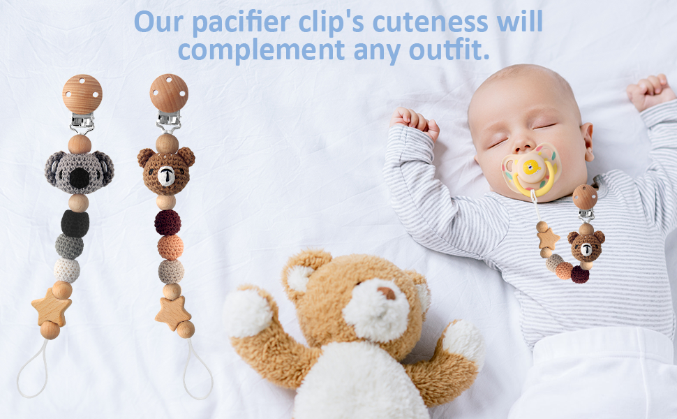 LSTRAGY Pacifier Clip, 2 Pack Pacifier Clips for Boys and