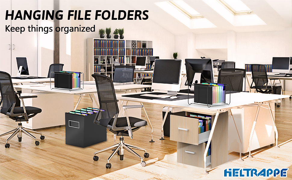 Heltrappe Plastic Expanding Hanging File Folders for