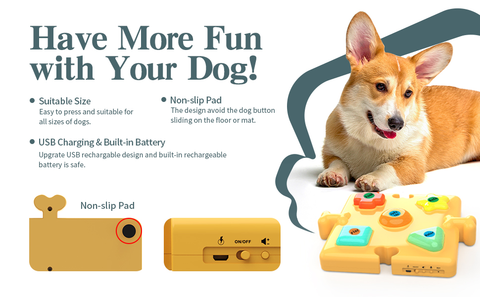 PETNEY Dog Buttons for Communication, 5 in 1 Recordable Dog Talking