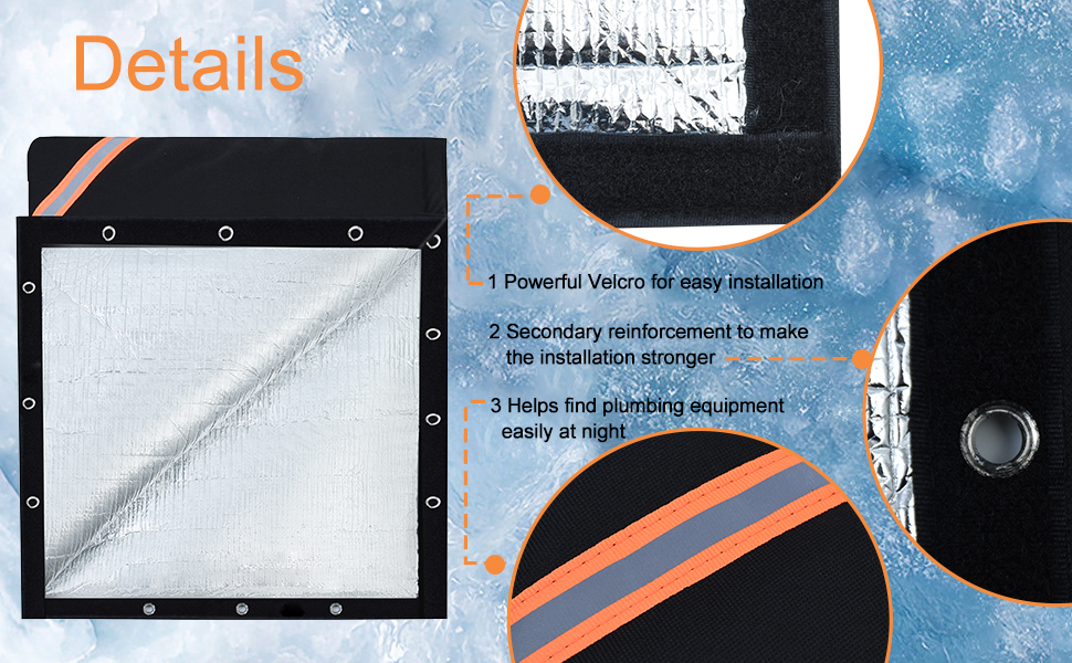 Outdoor Backflow Preventer Cover Insulated Pouch Black Sprinkler