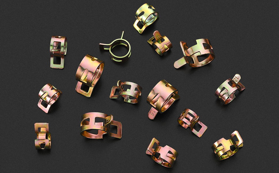 100 Pcs Spring Band Type Clamps Vacuum Fuel Hoses Line, Pipe Tube Clamp