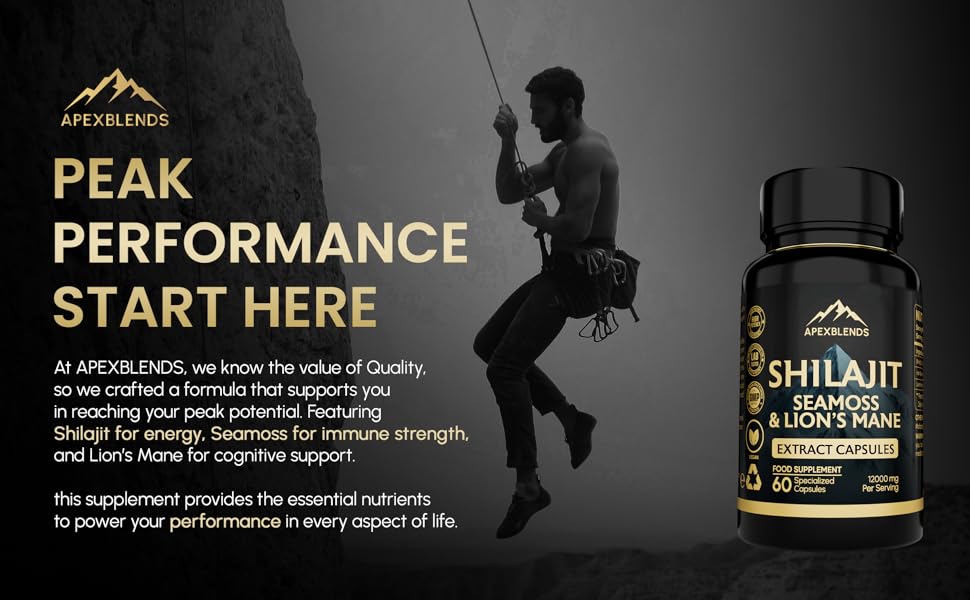 Shilajit Seamoss and Lions mane Peak performance