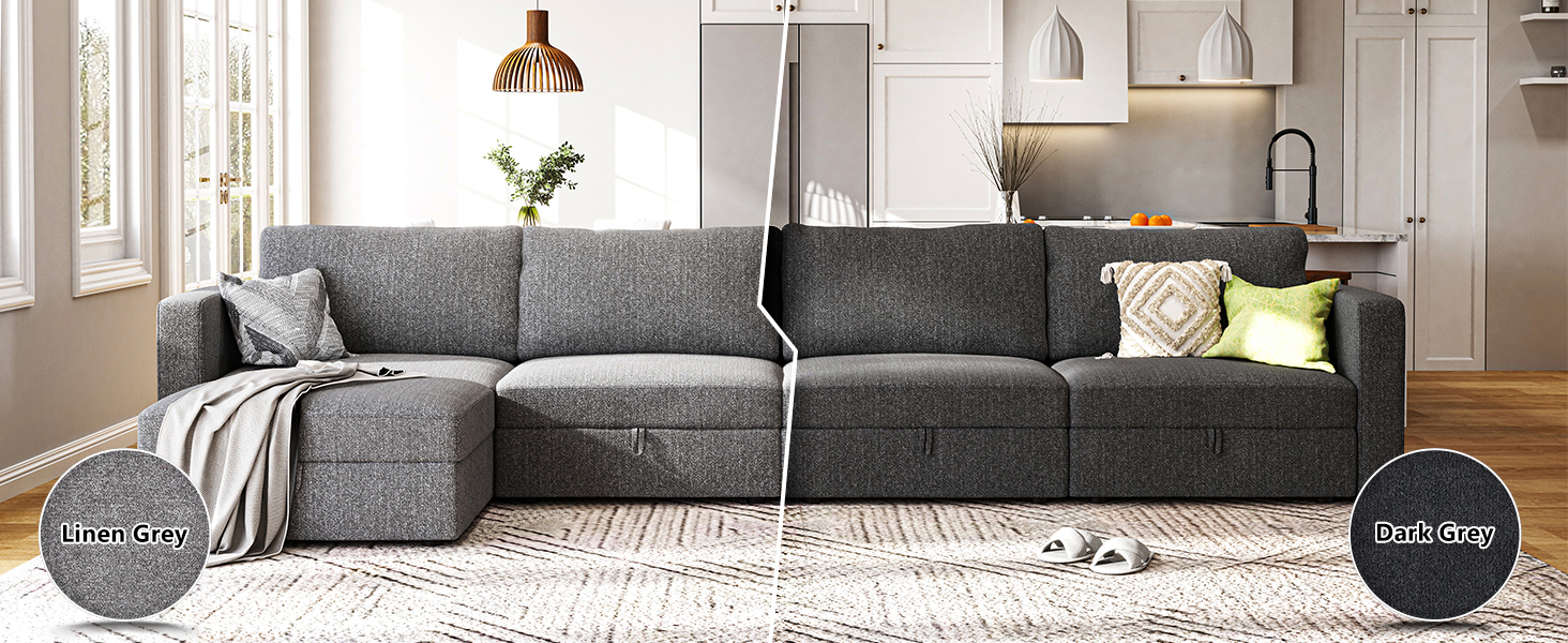 HONBAY 149'' Modular Sectional Sofa U Shaped Modular Couch