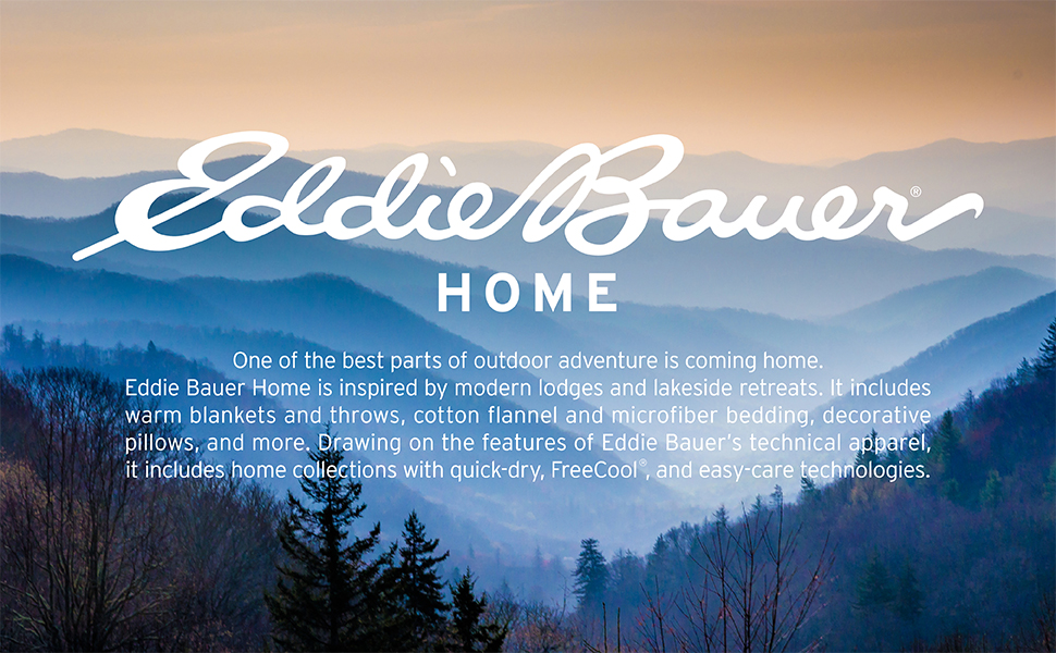 Eddie Bauer King Comforter Set, 7Piece Reversible Cotton Bedding