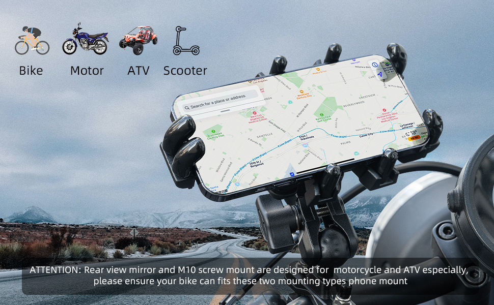 ROCKBROS Motorcycle Phone Mount Aluminum Alloy Bike Phone