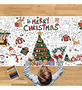Christmas Colouring/Coloring Tablecloth for Kids – Jumbo 72 x 30 Inch Paper Banner, DIY Holiday C...