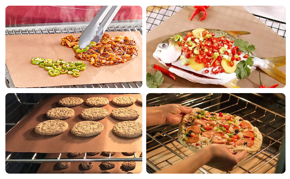 UBeesize Copper Grill Mats for Outdoor Grill, Set of 6 Heavy Duty Grill