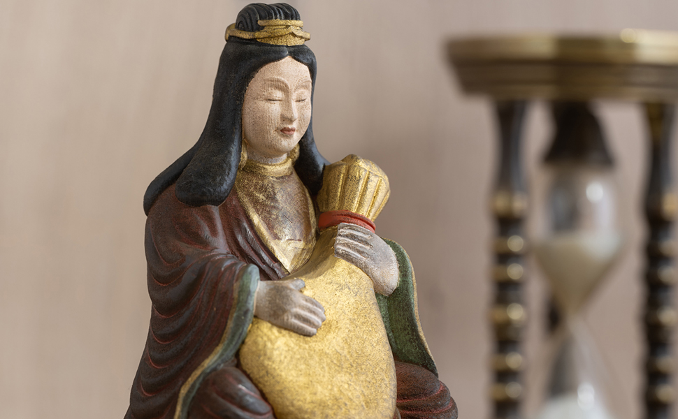 Amazon｜《五徳山水澤寺 開眼供養済み》龍王弁財天(木製：桧 古