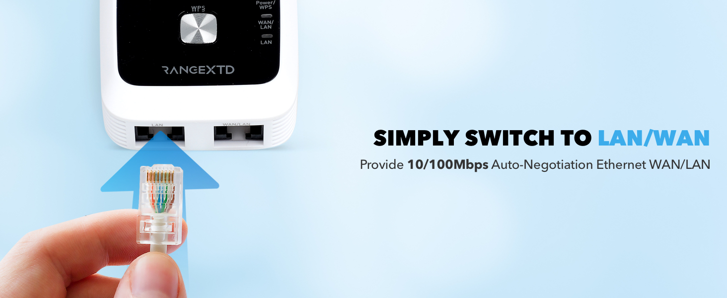 RANGEXTD WiFi Extender with Port WiFi Signal