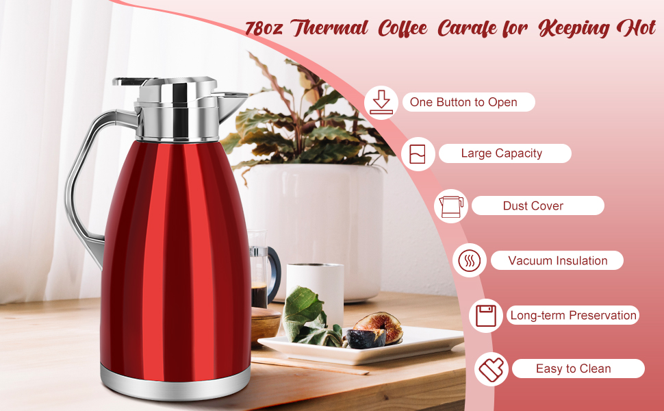 MultiOutools 78 Oz Stainless Steel Thermal Coffee Carafe