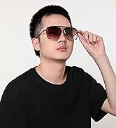 FEISEDY Fashion Oversized Square Aviator Sunglasses For Men Women Vintage Metal Gradient Glasses ...