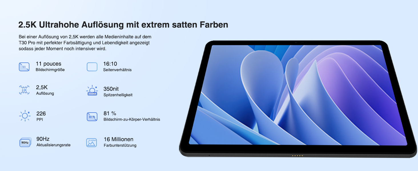 DOOGEE Tablet T30 Pro, 11 Inch 2.5K WQHD Android 13 Tablet