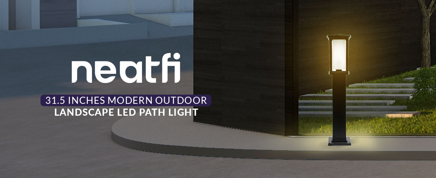 Neatfi 31.5 Inches Modern Outdoor Landscape LED Path Light IP65 Water-Resistant & Rust-Proof  (Post)