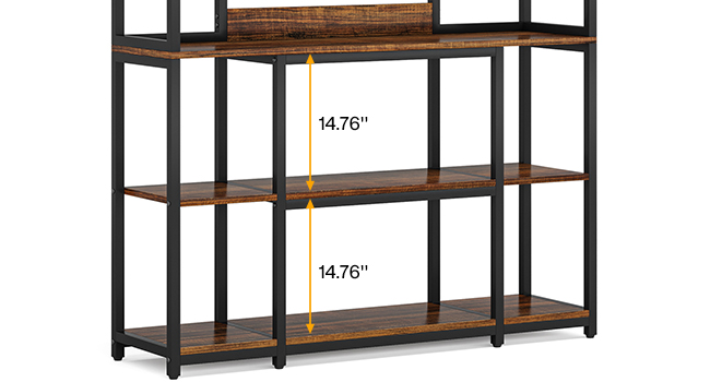 5-Tier Tall Utility Shelves Organizers and 10 Hooks