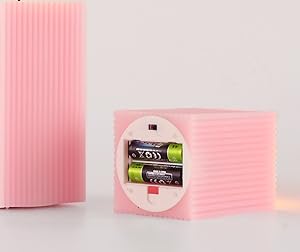 pink ribbed led candles