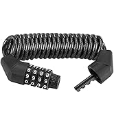 ROCKBROS Bike Helmet Lock Combination Padlock Bicycle Chain Lock Heavy Duty 4-Digits Codes Motorc...