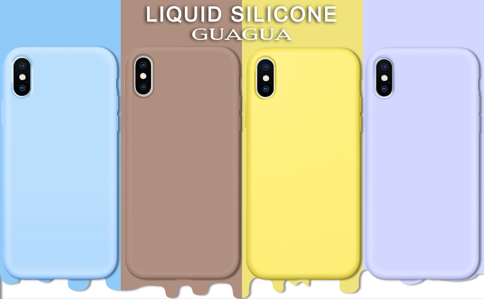 GUAGUA Compatible with iPhone Xs/X Case 5.8 Inch Liquid