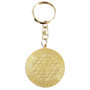 Amazon.co.jp: シュリ・ヤントラキーホルダー 純金(24金)メッキ