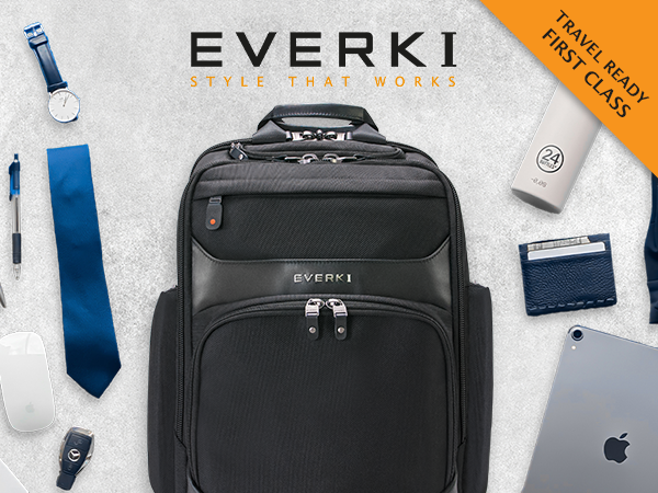 EVERKI TRACKMAN ブラックバックパック Trackman Everki Onyx Premium Backpack 17.3