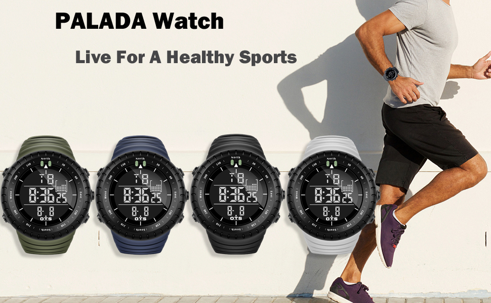PALADA Men's Digital Sports Watch Waterproof Tactical Watch