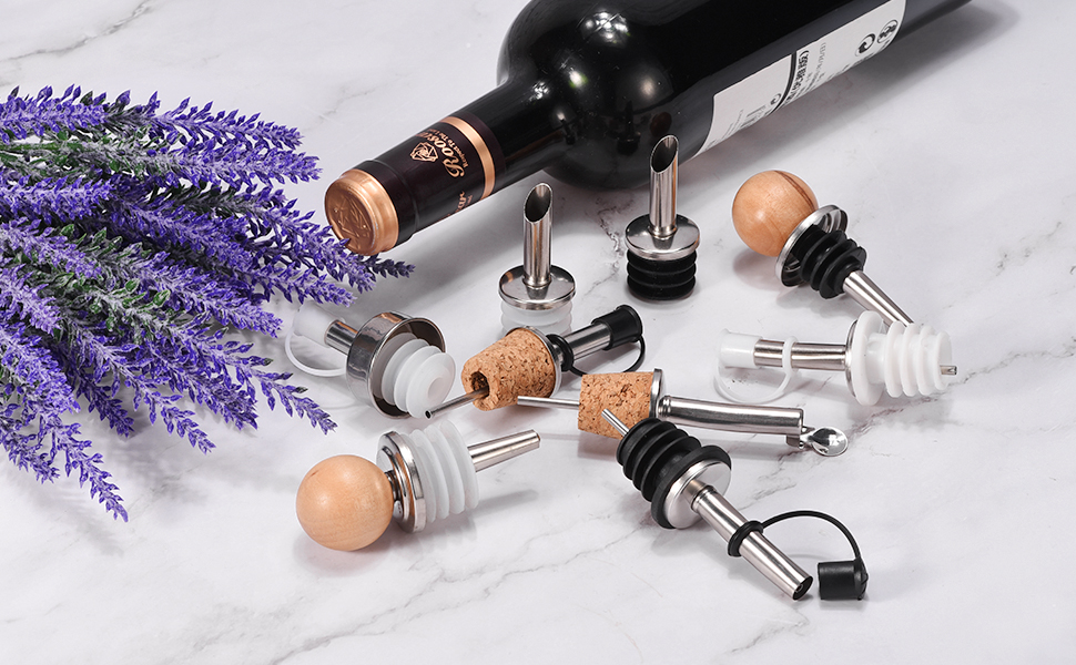 uxcell Stainless Steel Bottle Pourers, 4Pcs Olive Oil Spout